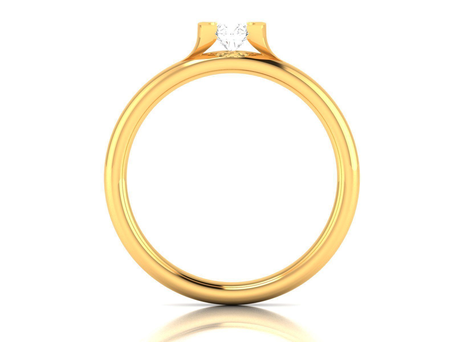 Women Mono Single Diamond Solitaire Ring 3dm render details  3D print model_4