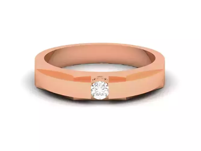 Women Mono Single Diamond Solitaire Ring 3dm render details  3D print model