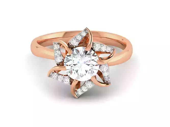 Women Solitaire Ring 3dm render details 