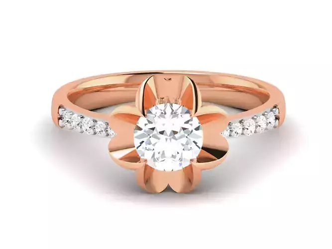 Women Solitaire Ring 3dm render details 