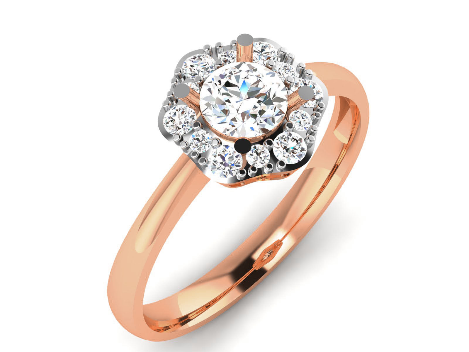 Women Solitaire Ring 3dm render details  3D print model_2