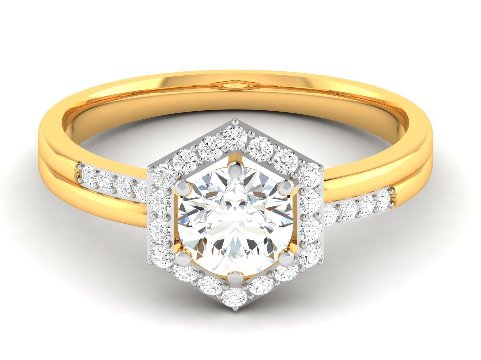 Women Solitaire Ring 3dm render details  3D print model_12