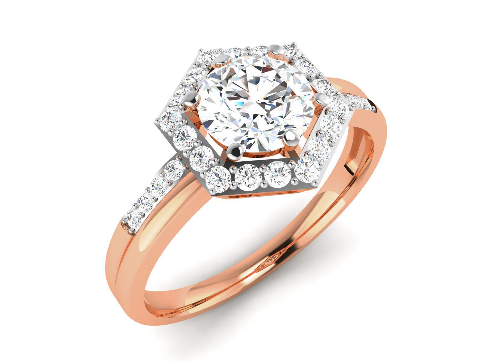 Women Solitaire Ring 3dm render details  3D print model_3