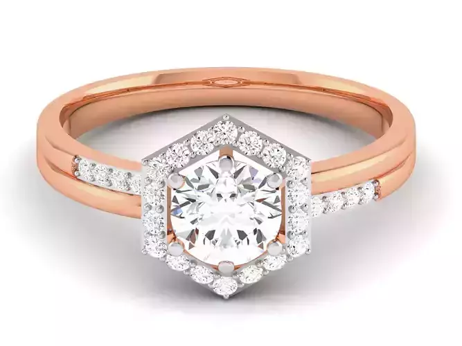 Women Solitaire Ring 3dm render details 