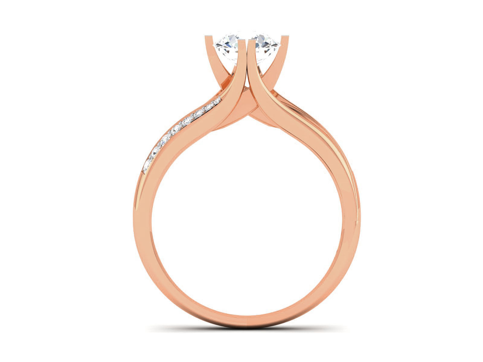 Women Solitaire Ring 3dm render details 3D print model_6