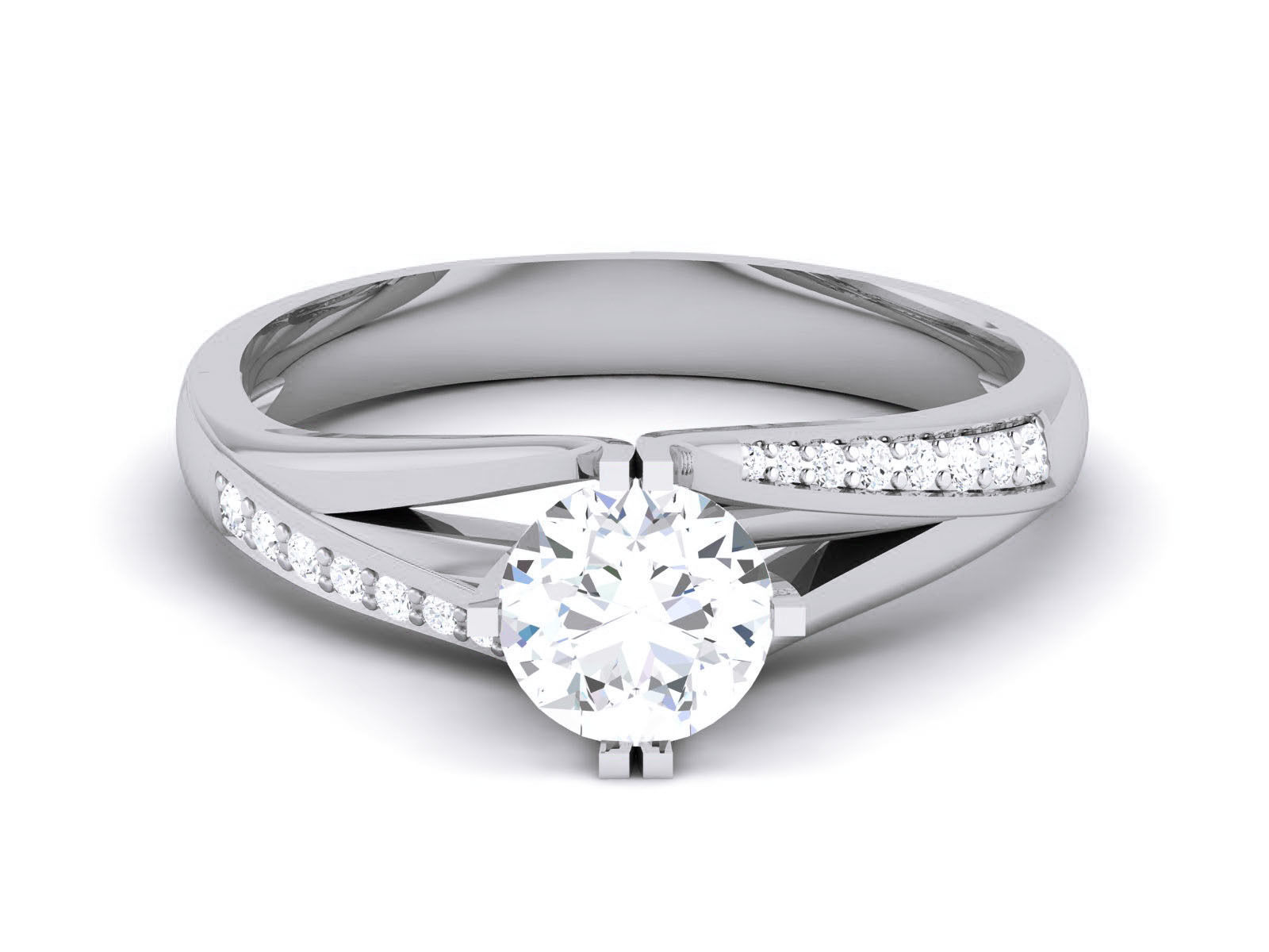Women Solitaire Ring 3dm render details 3D print model_11