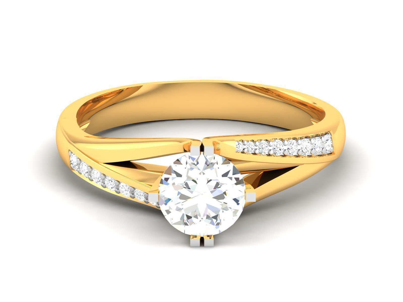 Women Solitaire Ring 3dm render details 3D print model_10