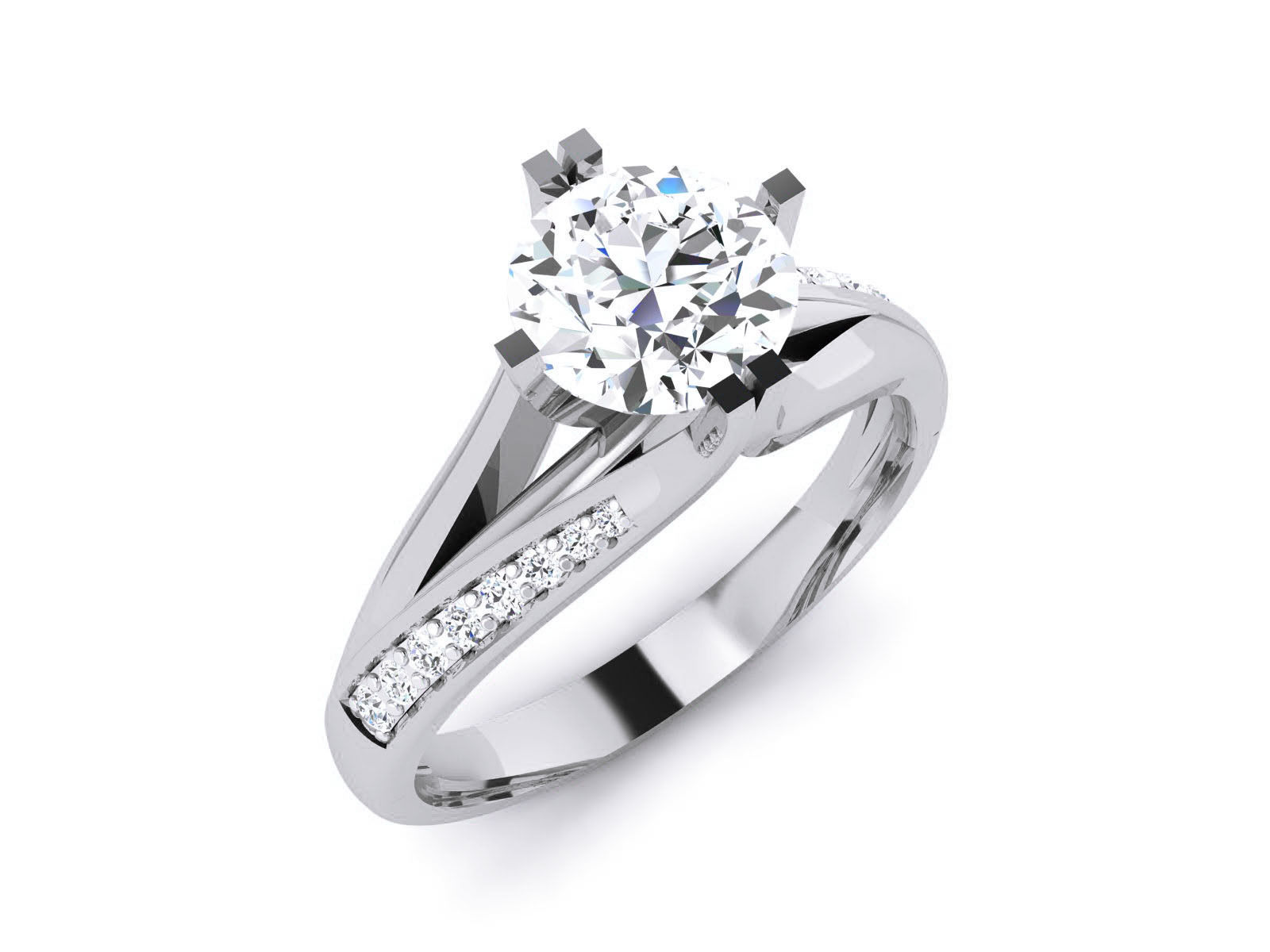 Women Solitaire Ring 3dm render details 3D print model_3