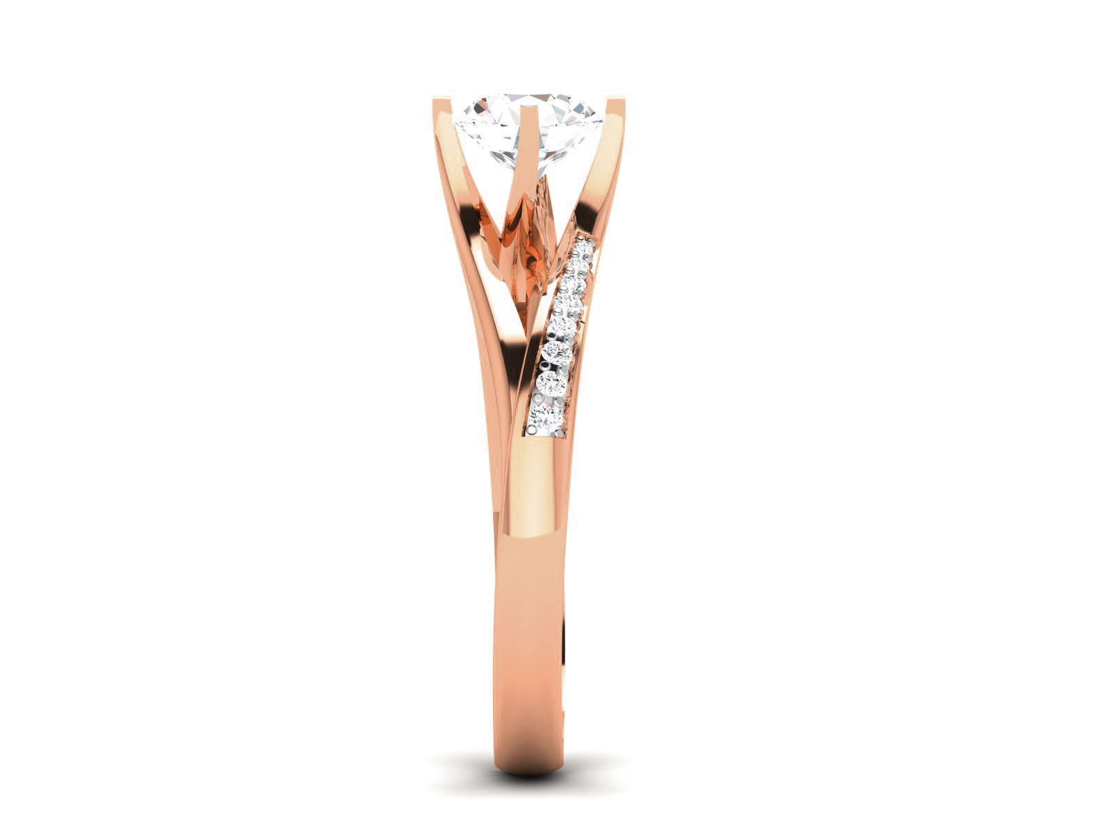 Women Solitaire Ring 3dm render details 3D print model_7