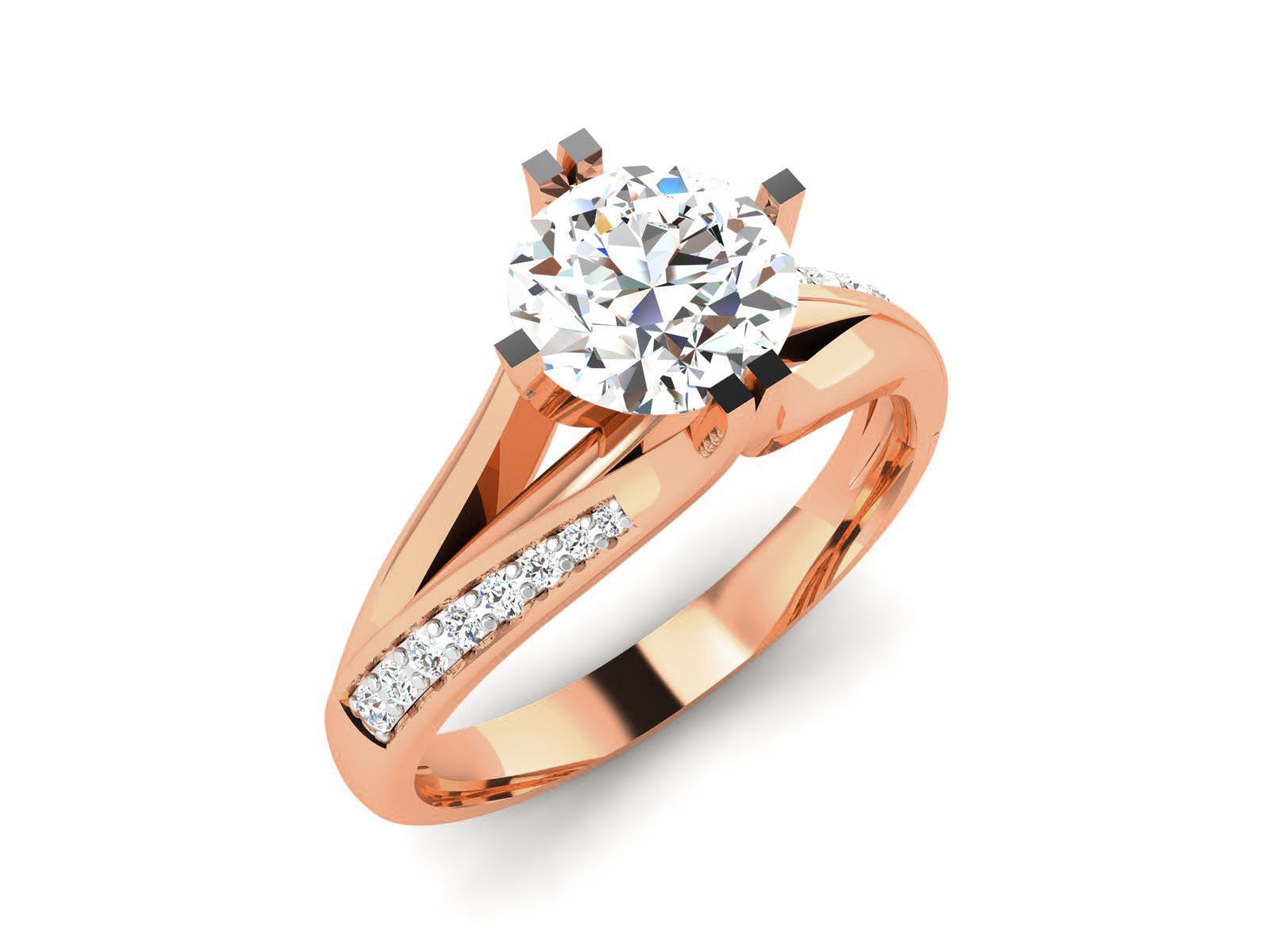 Women Solitaire Ring 3dm render details 3D print model_2