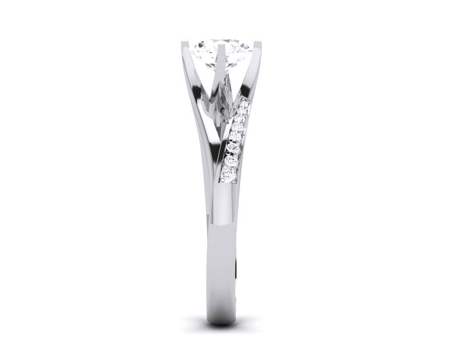 Women Solitaire Ring 3dm render details 3D print model_8
