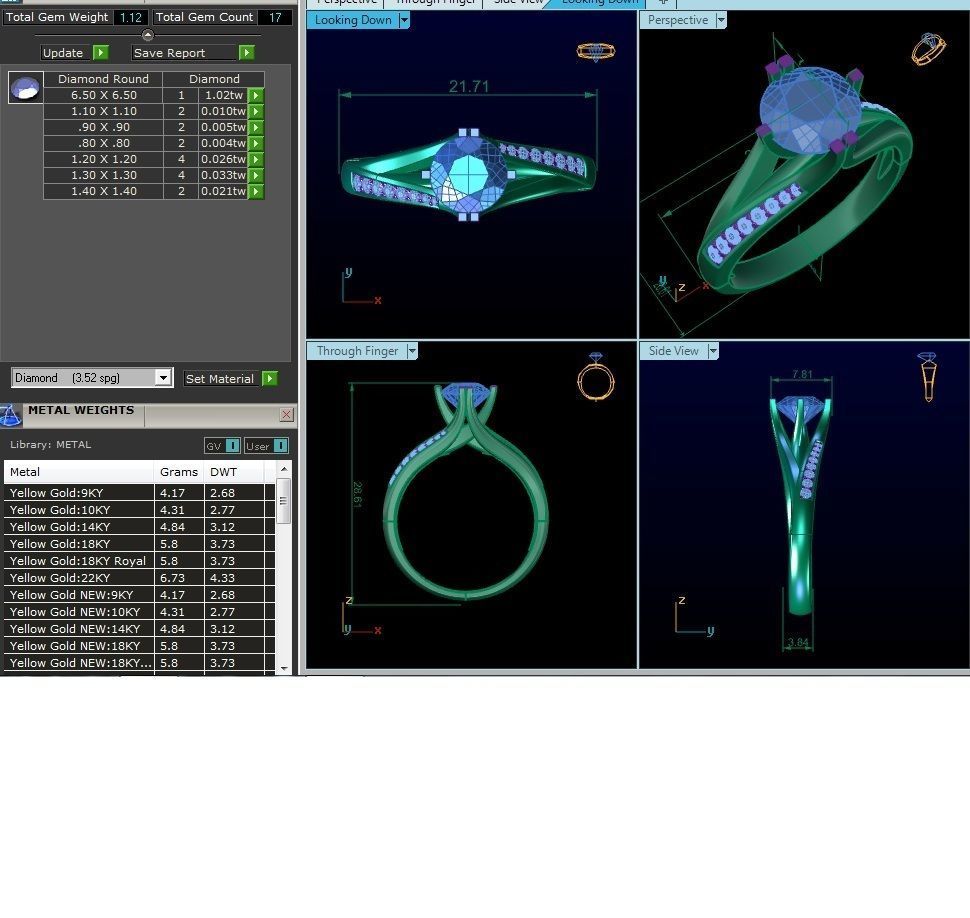 Women Solitaire Ring 3dm render details 3D print model_12