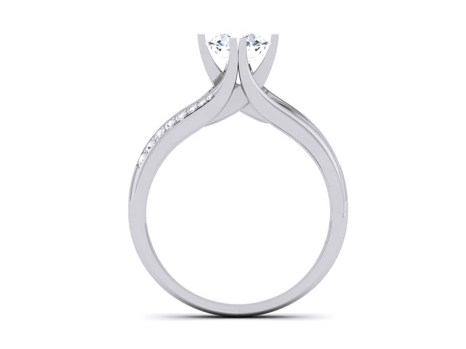 Women Solitaire Ring 3dm render details 3D print model_5