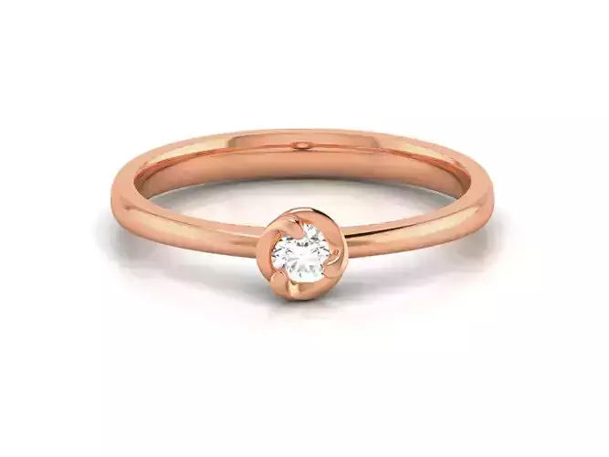 Women Mono Single Diamond Solitaire Ring 3dm render details  3D print model