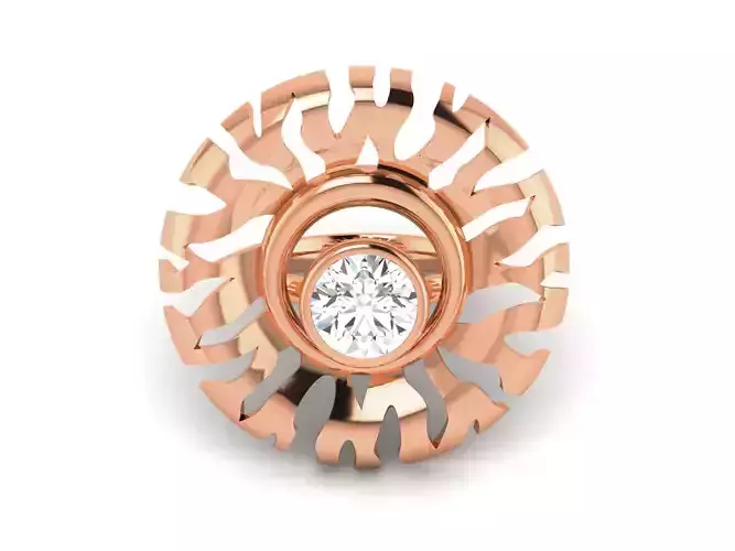 Women Mono Single Diamond Solitaire Ring 3dm render details  3D print model
