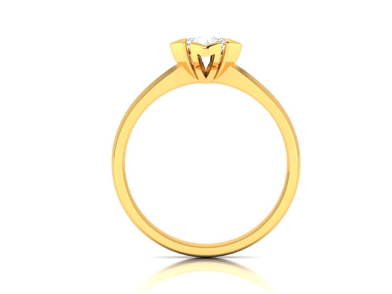 Women Mono Single Diamond Solitaire Ring 3dm render details  3D print model_4