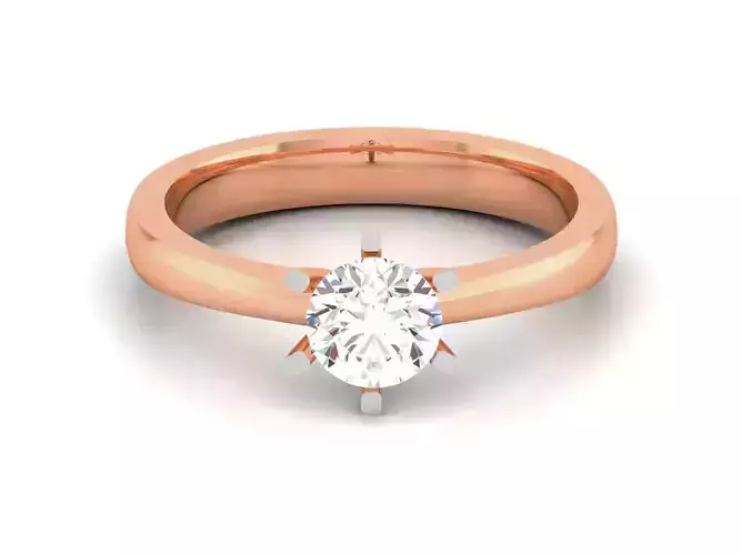 Women Mono Single Diamond Solitaire Ring 3dm render details 3D print model