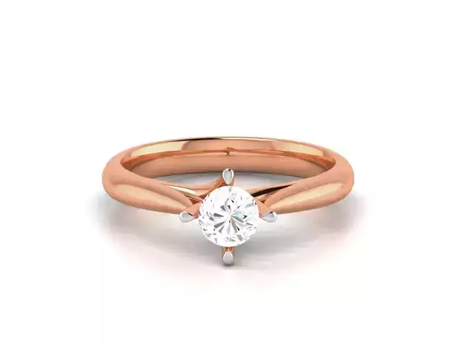 Women Mono Single Diamond Solitaire Ring 3dm render details 3D print model