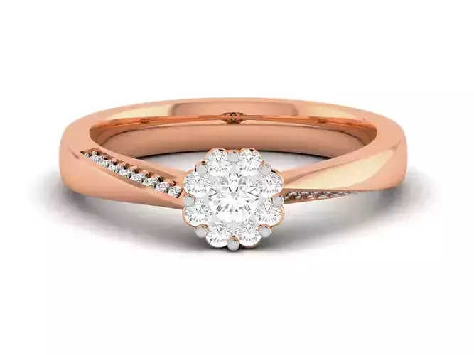 Women Mono Single Diamond Solitaire Ring 3dm render details