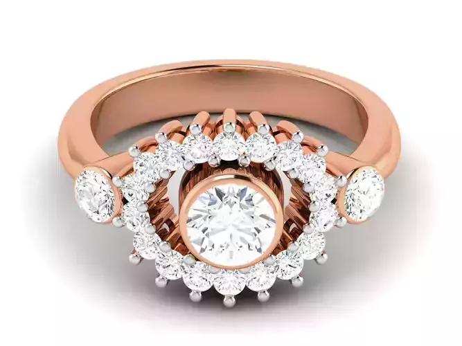 Women Solitaire Ring 3dm render details 