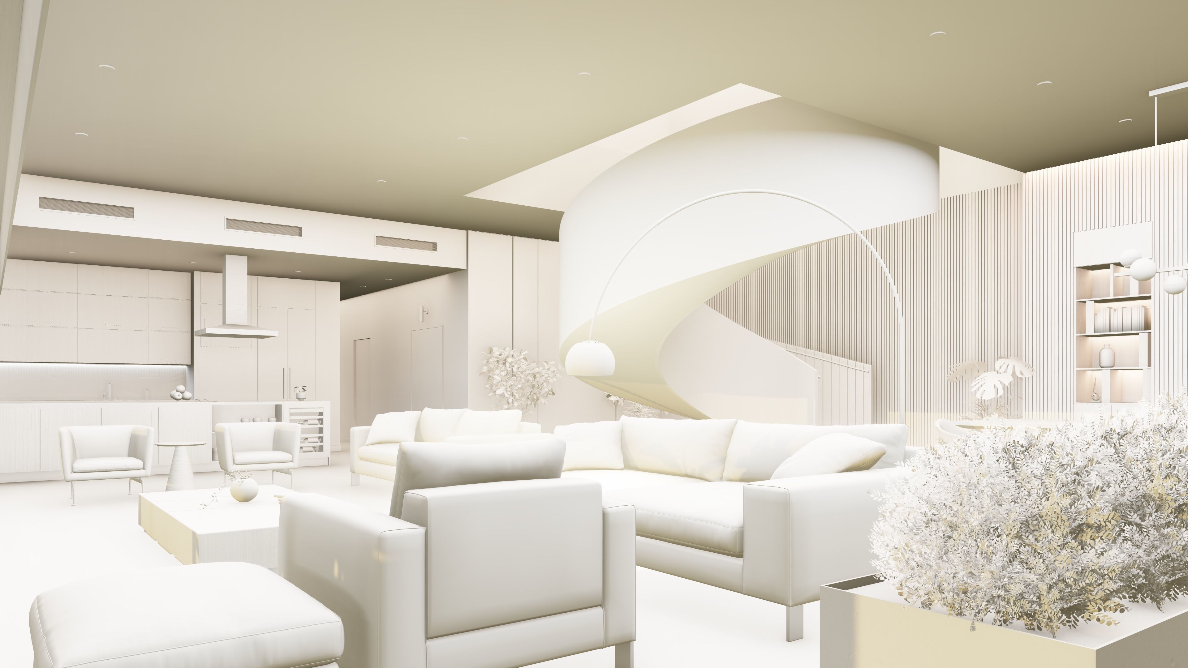 Modern Guest House Exterior Scene - kitchen bedroom furniture  3D model_31