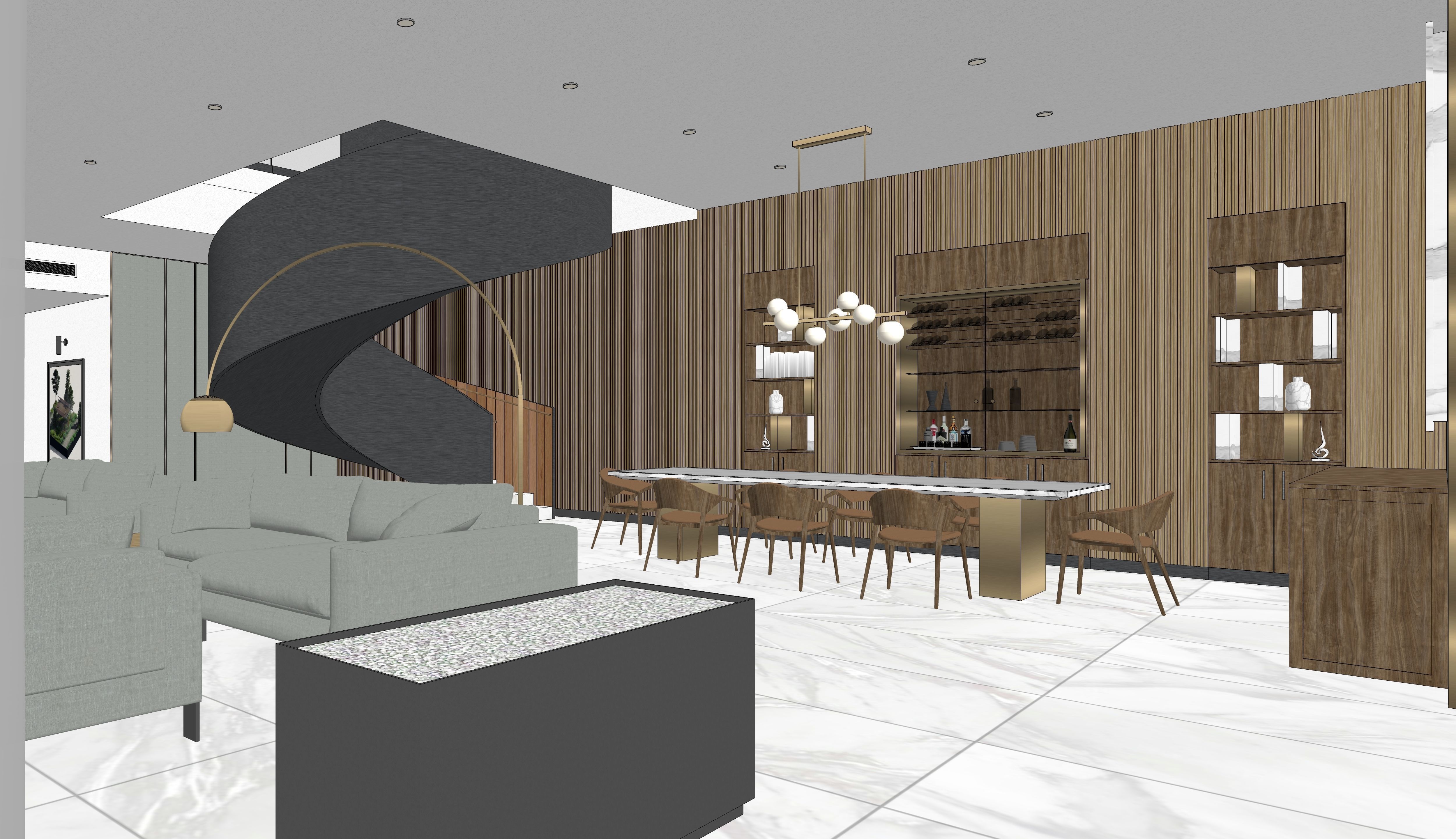 Modern Guest House Exterior Scene - kitchen bedroom furniture  3D model_15