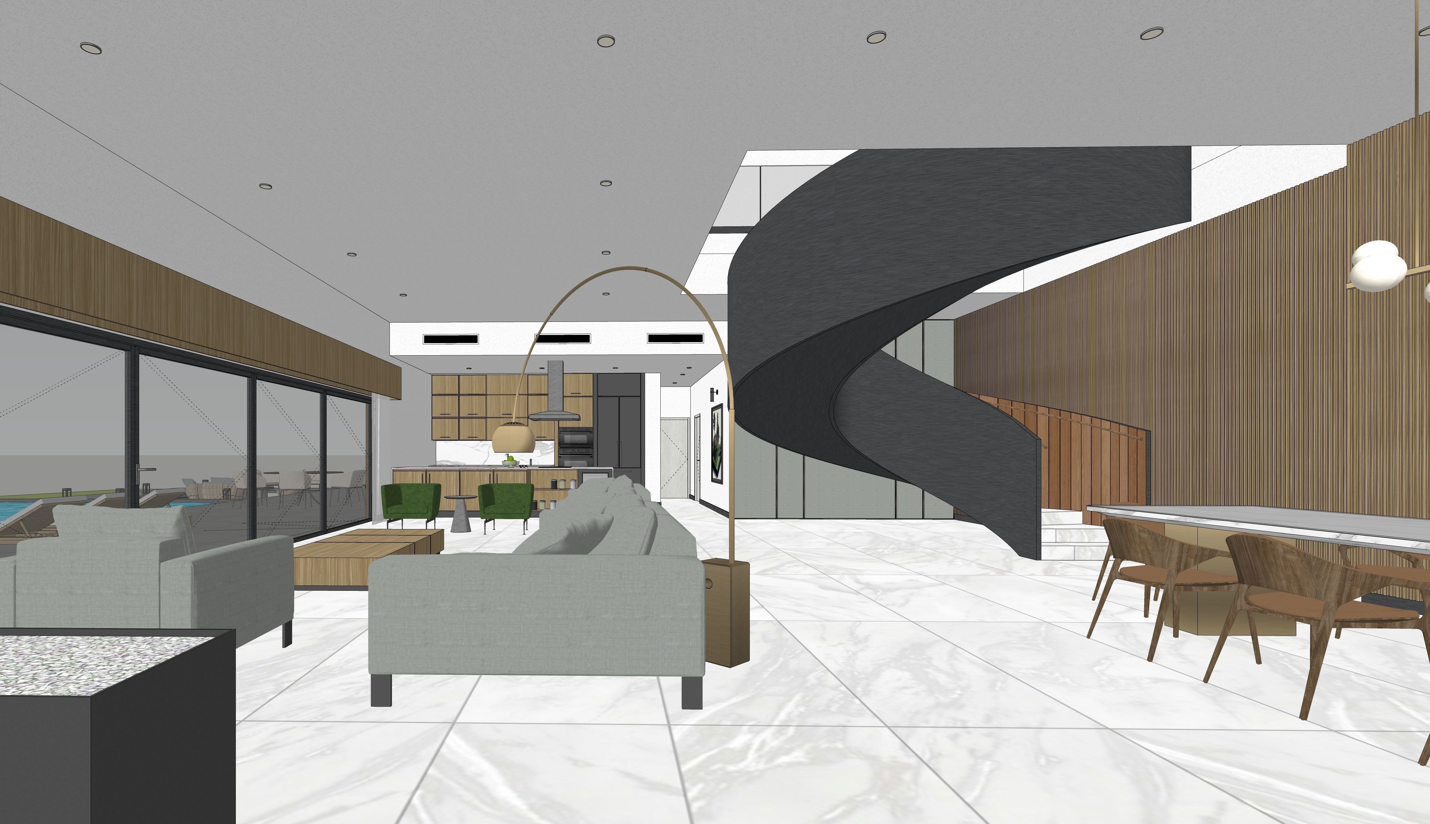 Modern Guest House Exterior Scene - kitchen bedroom furniture  3D model_14