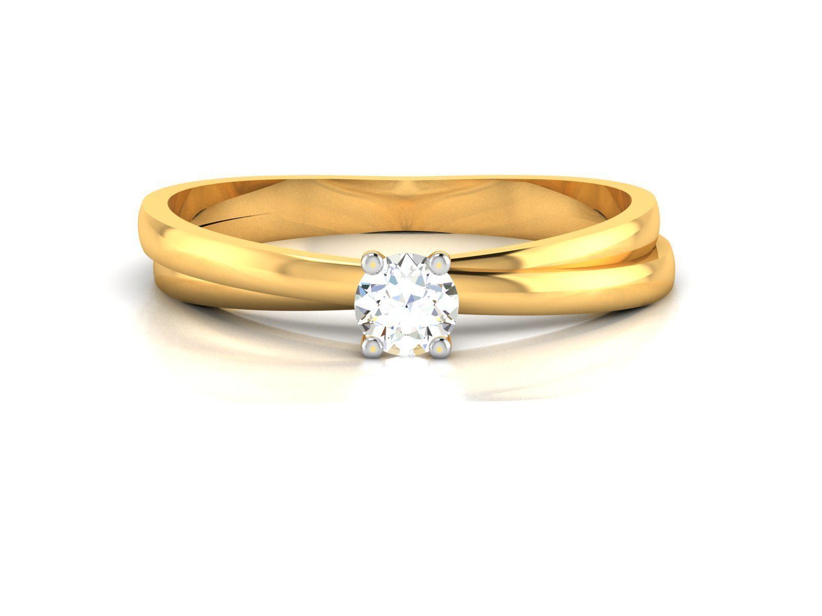 Women Mono Single Diamond Solitaire Ring 3dm render details 3D print model_10