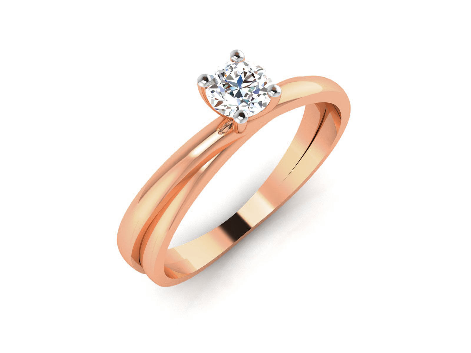 Women Mono Single Diamond Solitaire Ring 3dm render details 3D print model_3