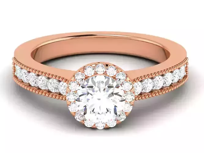 Women Solitaire Ring 3dm render details 