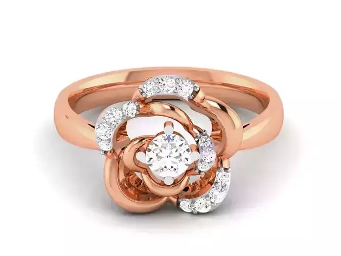 Women Solitaire Ring 3dm render details 