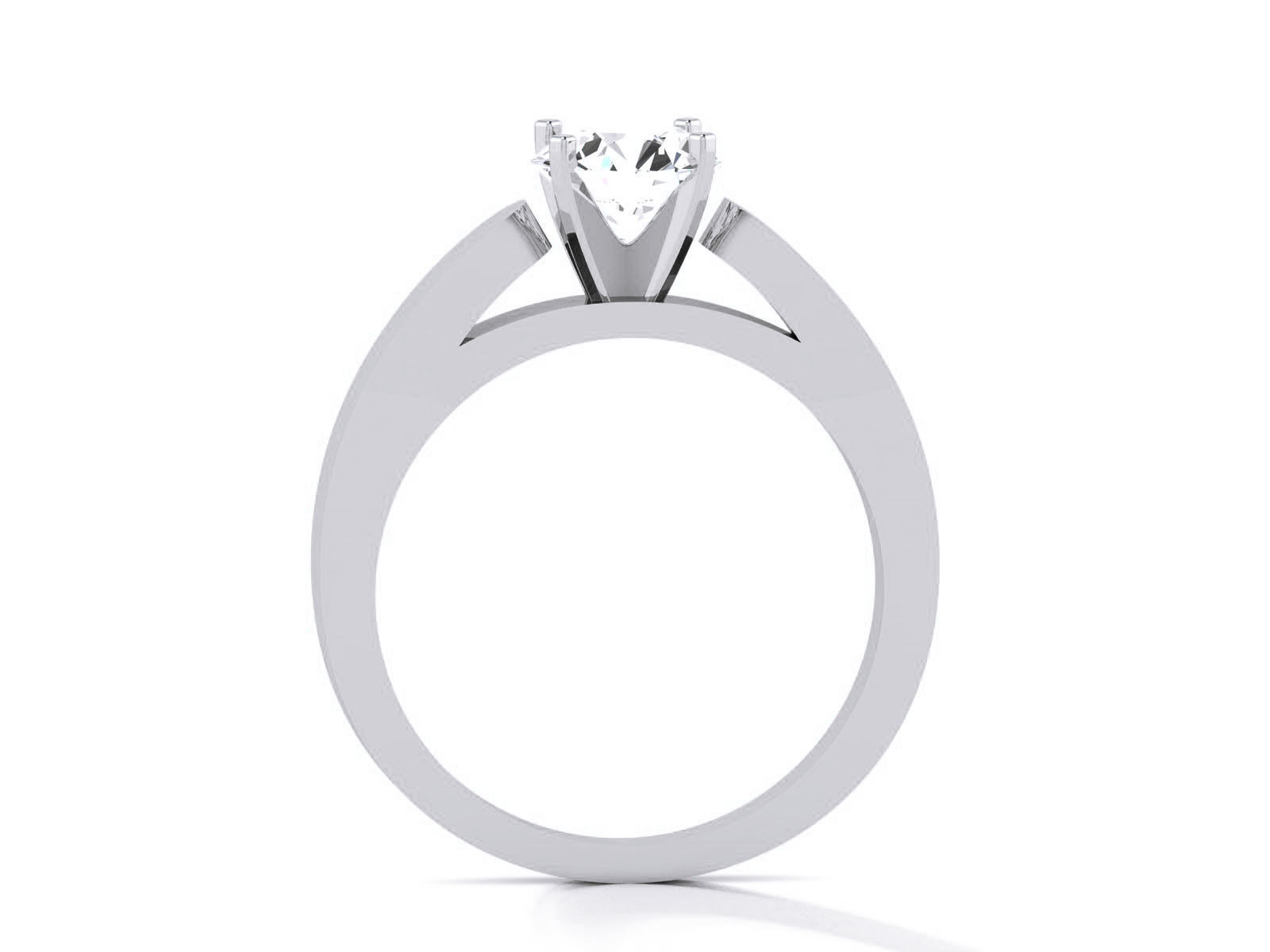 Women Mono Single Diamond Solitaire Ring 3dm render details 3D print model_5