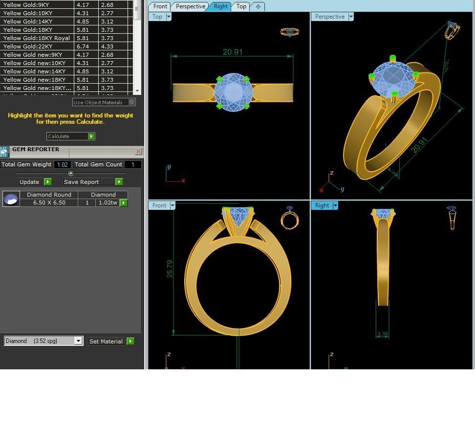 Women Mono Single Diamond Solitaire Ring 3dm render details 3D print model_12
