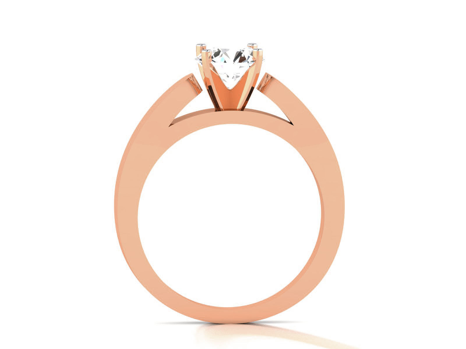 Women Mono Single Diamond Solitaire Ring 3dm render details 3D print model_6