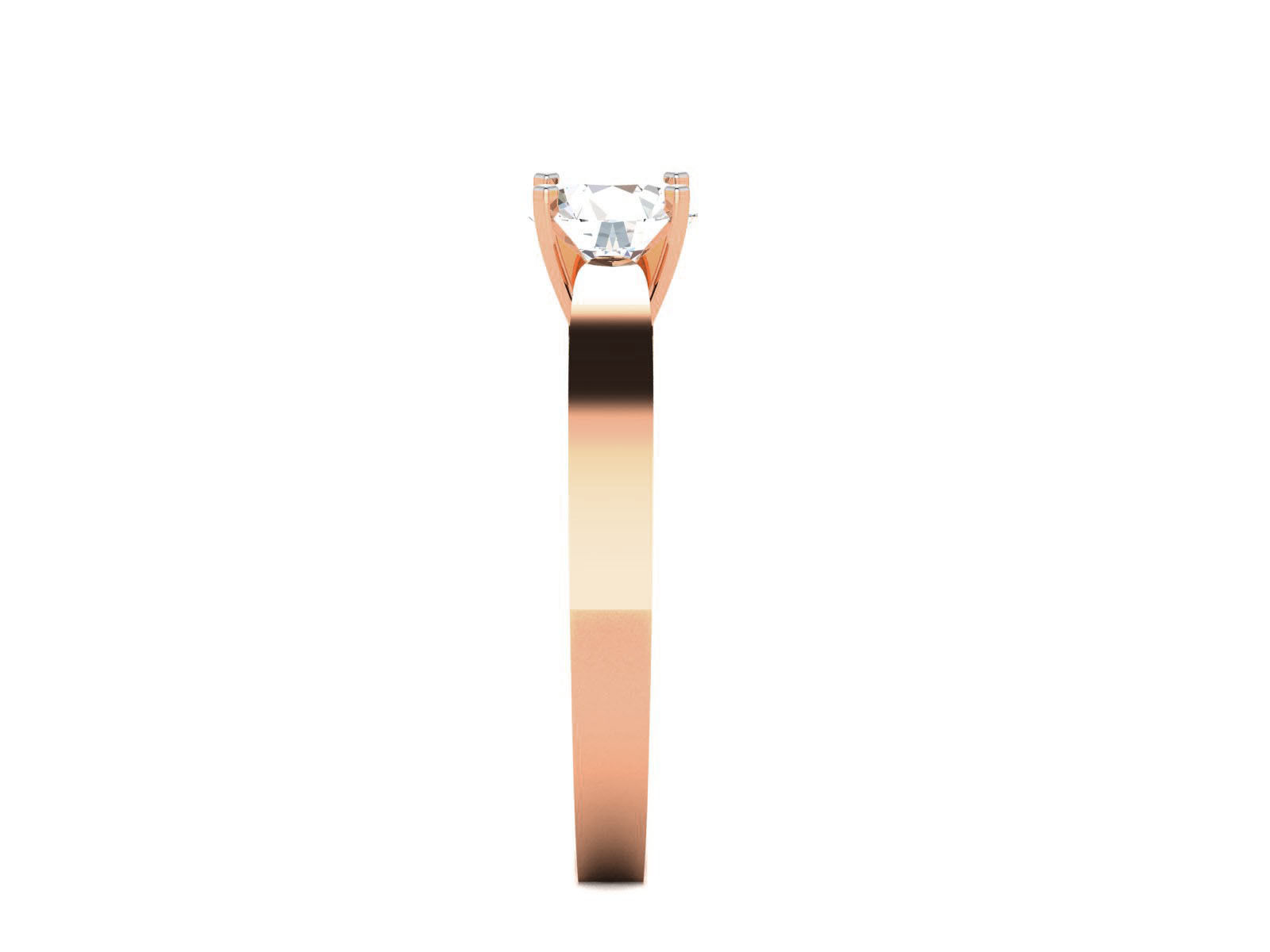Women Mono Single Diamond Solitaire Ring 3dm render details 3D print model_9