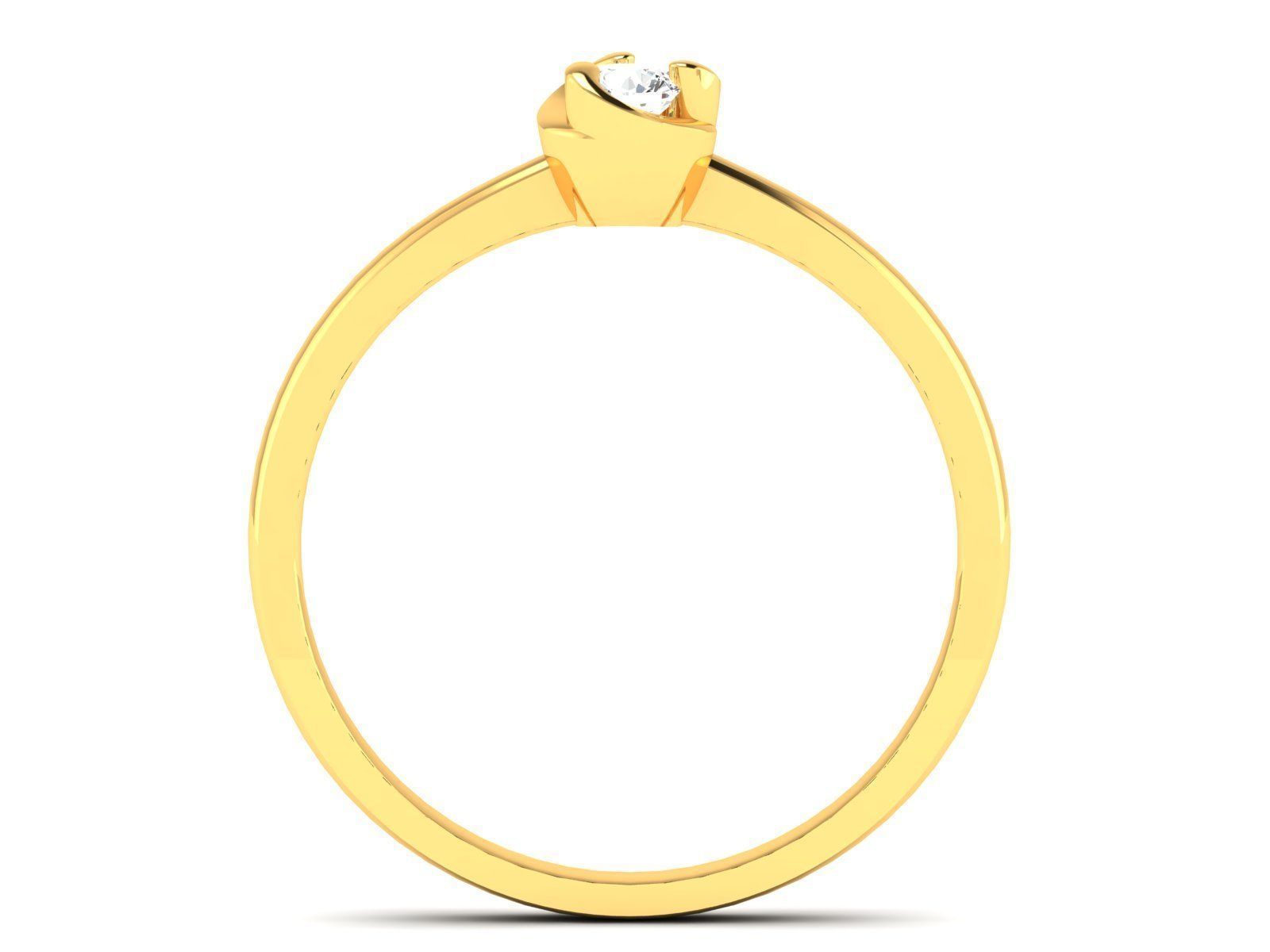 Women Mono Single Diamond Solitaire Ring 3dm render details 3D print model_5