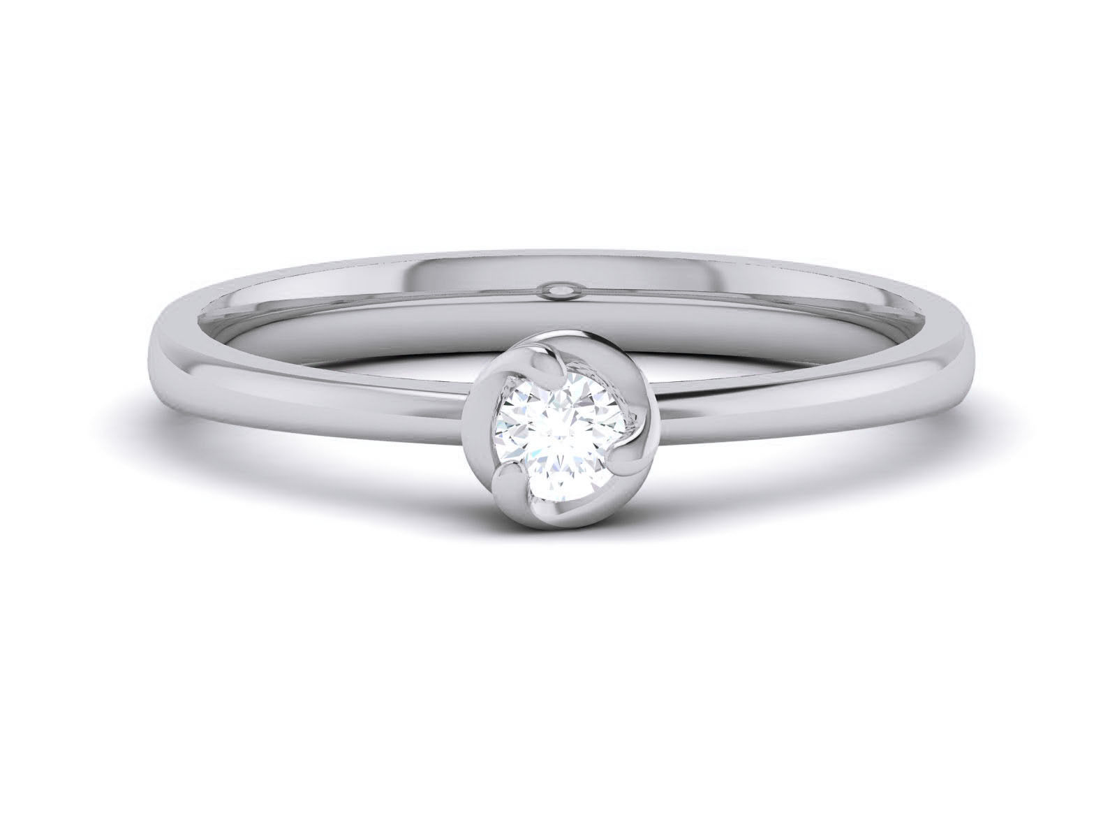 Women Mono Single Diamond Solitaire Ring 3dm render details 3D print model_11