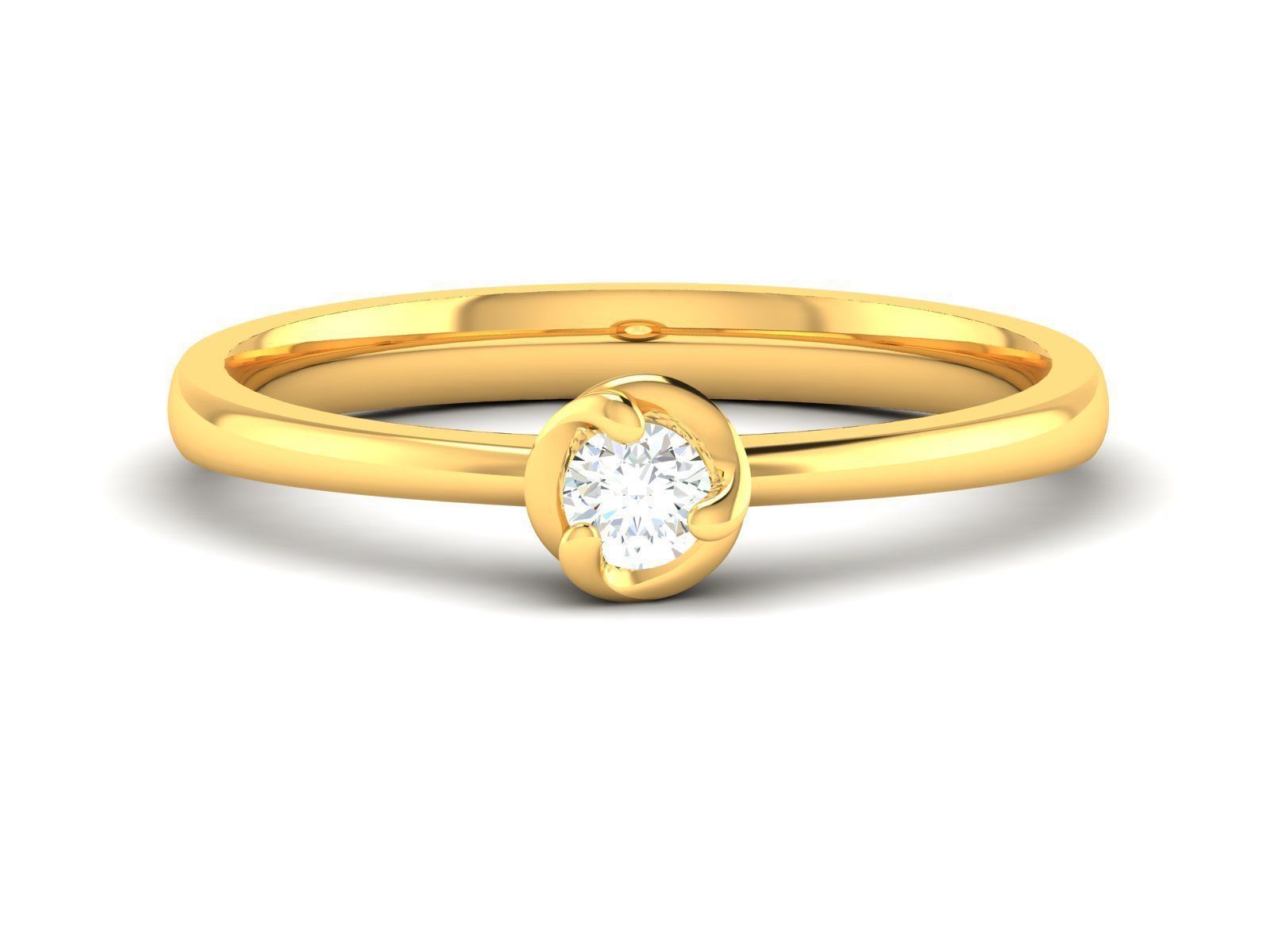 Women Mono Single Diamond Solitaire Ring 3dm render details 3D print model_10