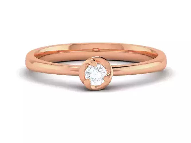 Women Mono Single Diamond Solitaire Ring 3dm render details 3D print model