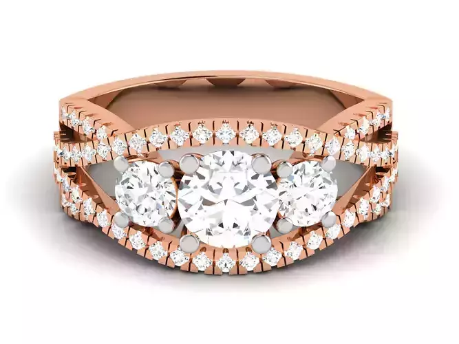 Women Solitaire Ring 3dm render details 