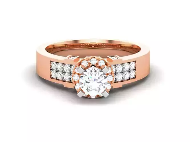 Women Solitaire Ring 3dm render details 