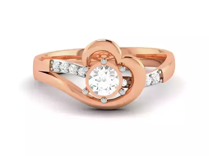 Women Solitaire Ring 3dm render details 