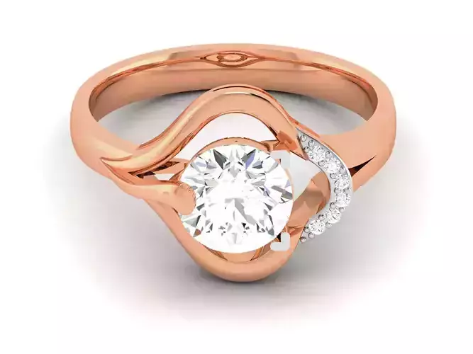 Women Solitaire Ring 3dm render details 
