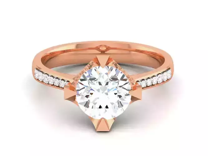 Women Solitaire Ring 3dm render details 