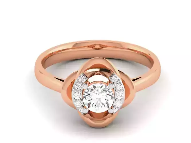 Women Solitaire Ring 3dm render details 