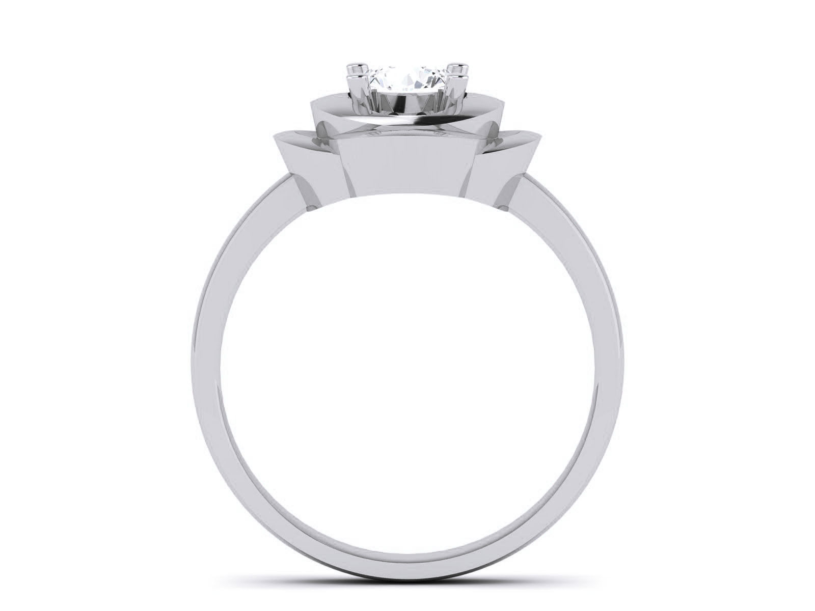 Women Mono Single Diamond Solitaire Ring 3dm render details 3D print model_6