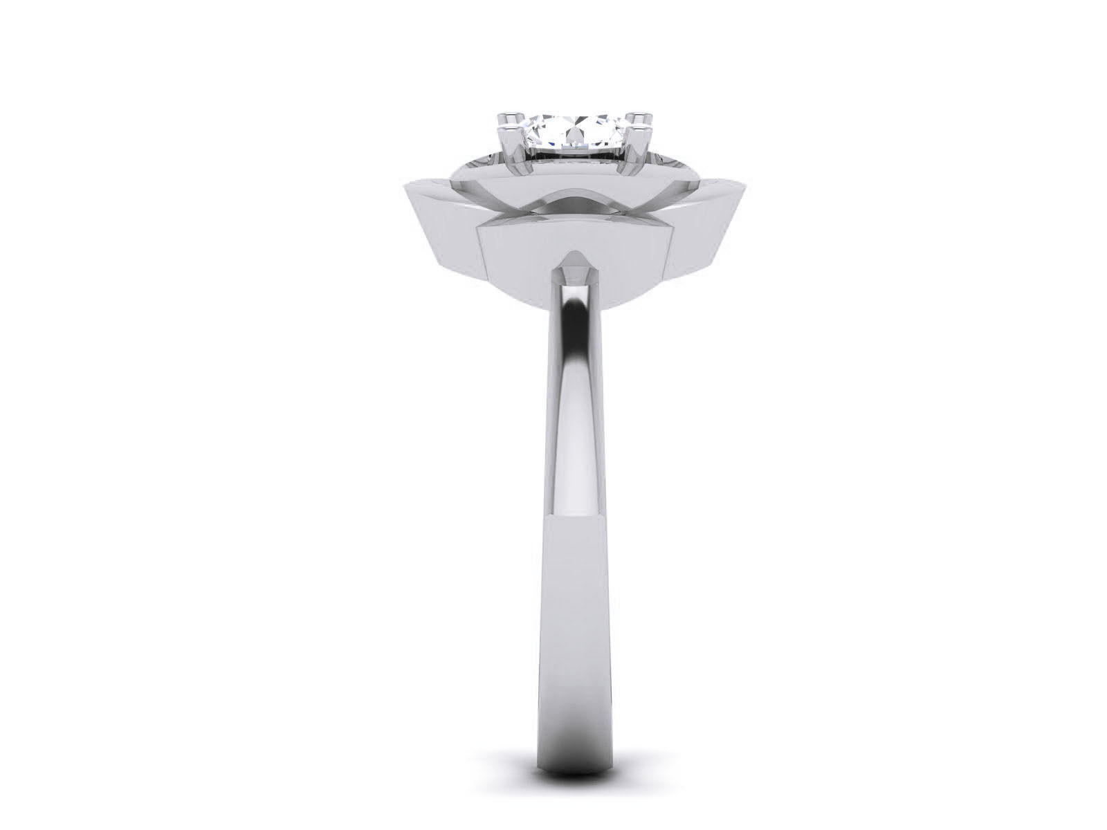 Women Mono Single Diamond Solitaire Ring 3dm render details 3D print model_9