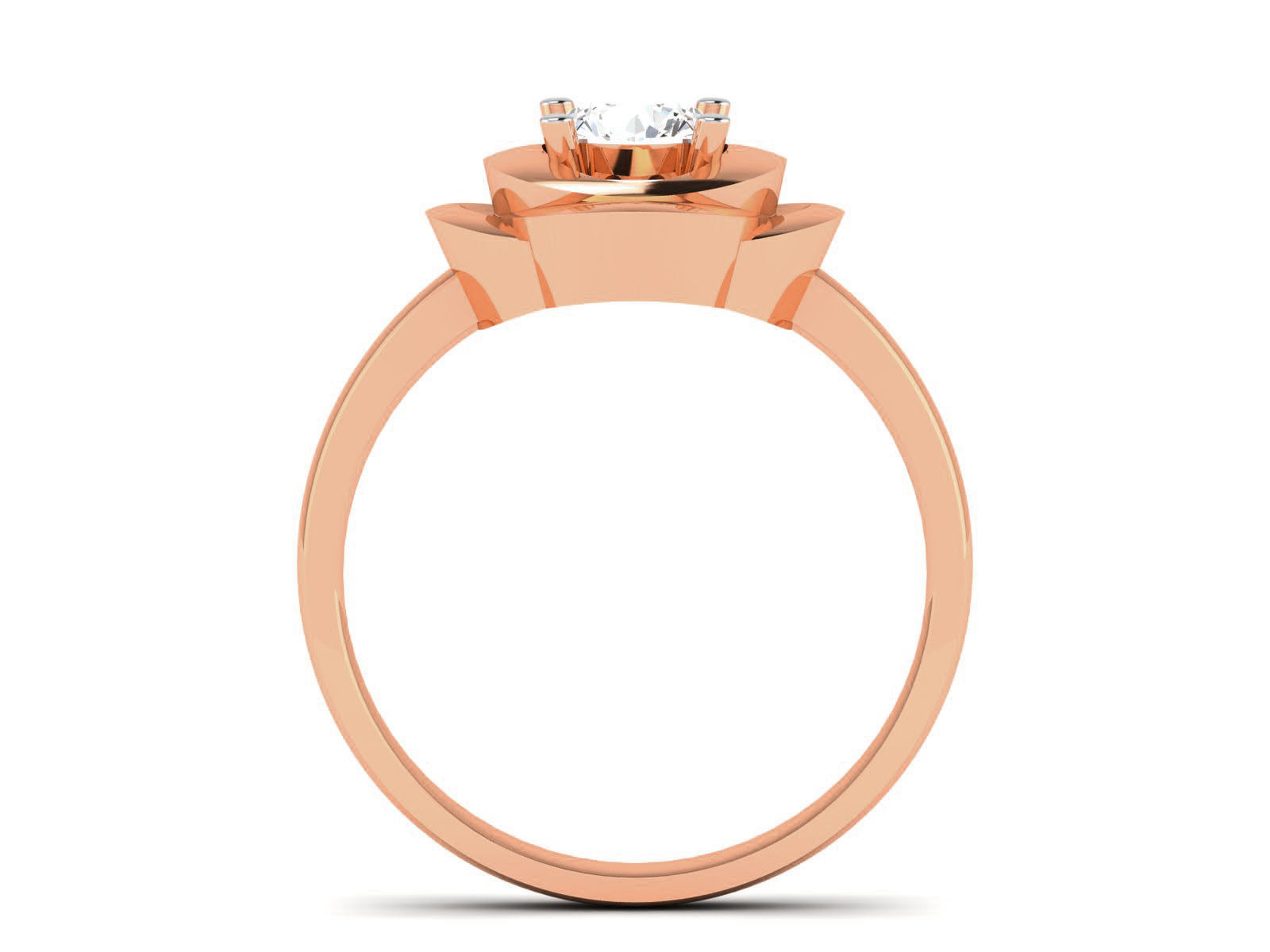 Women Mono Single Diamond Solitaire Ring 3dm render details 3D print model_7