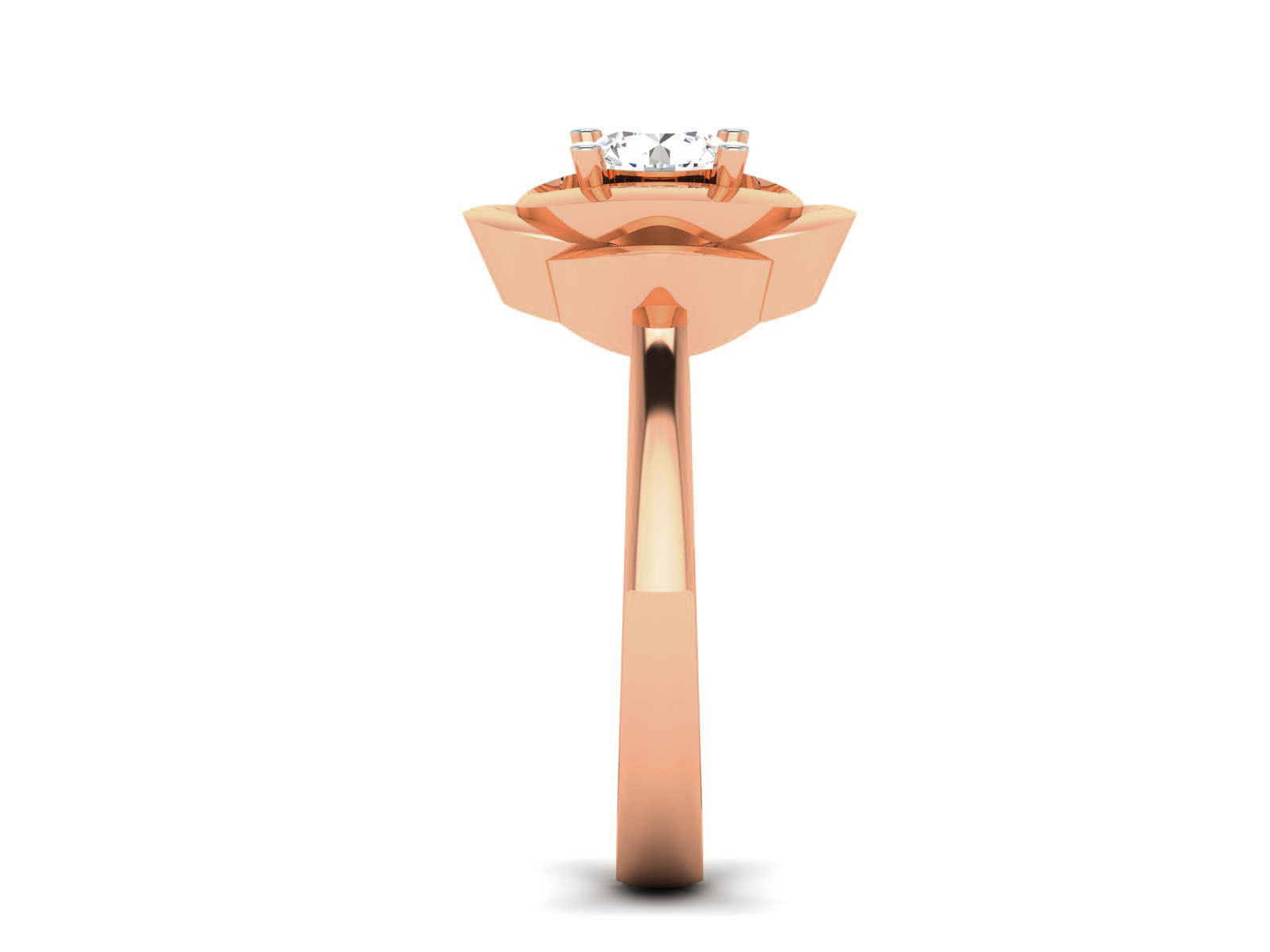 Women Mono Single Diamond Solitaire Ring 3dm render details 3D print model_10