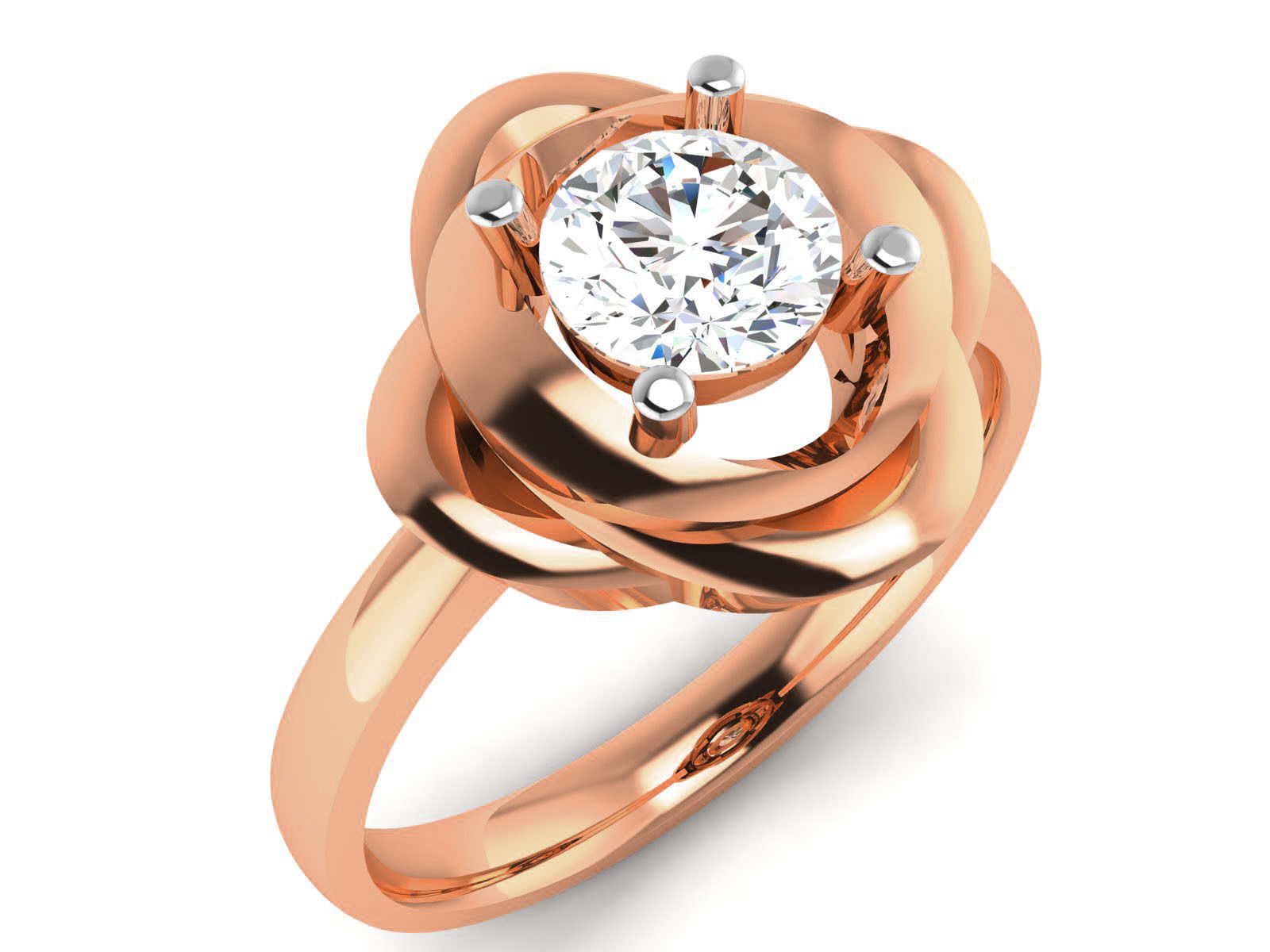 Women Mono Single Diamond Solitaire Ring 3dm render details 3D print model_3